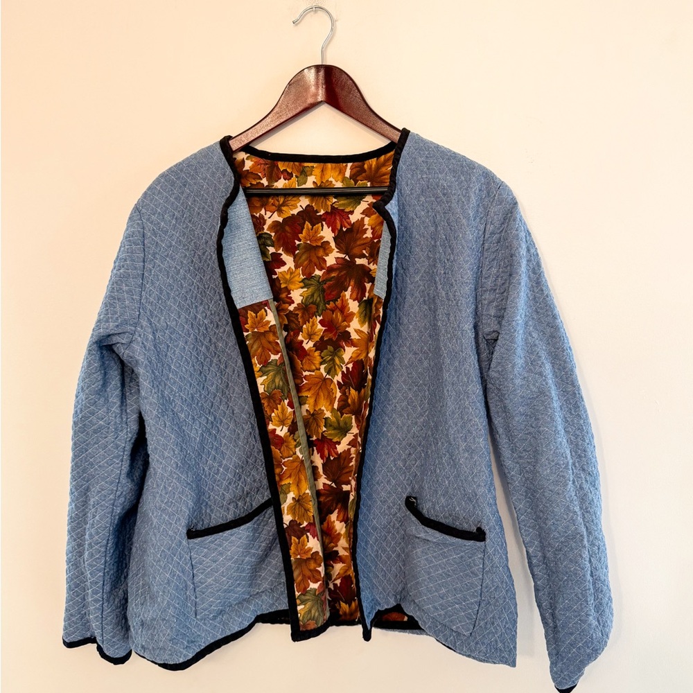 Reversible Patchwork Quilted Jacket Fall Colors +… - image 6